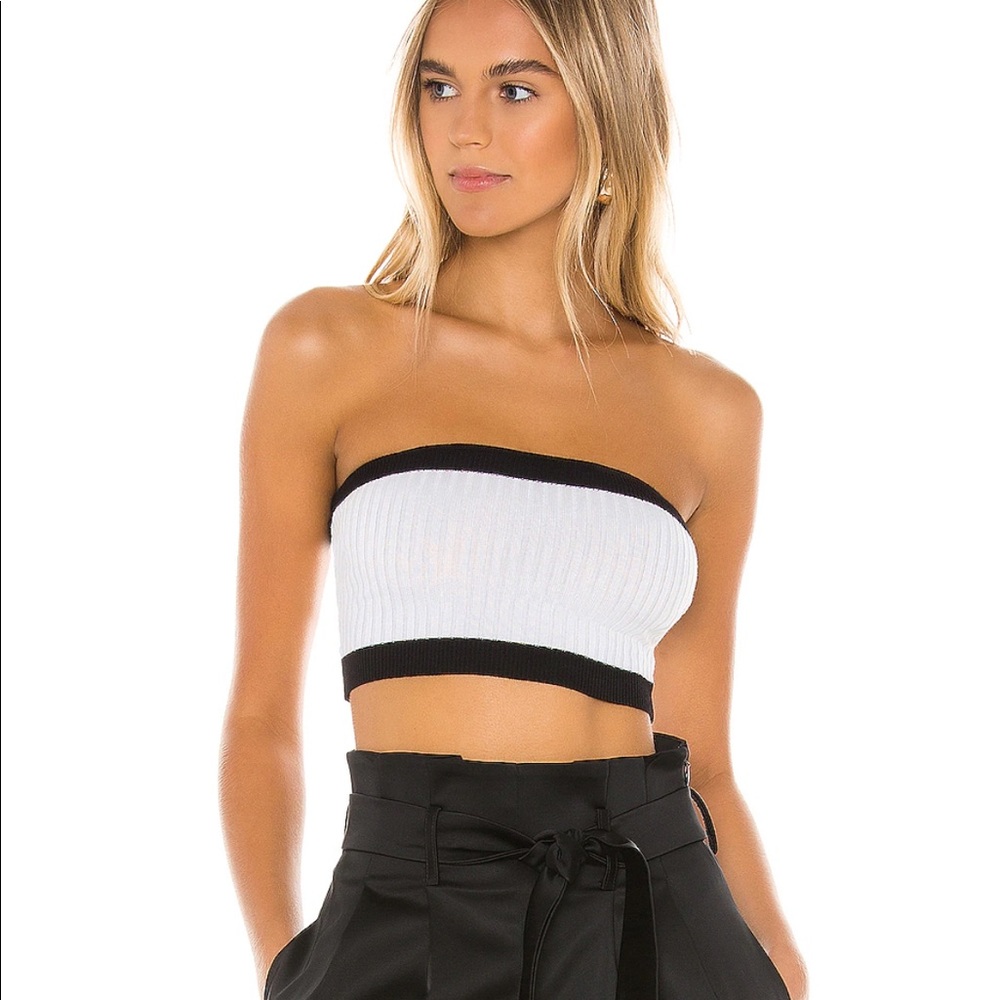Revolve Superdown strapless Alison crop top!